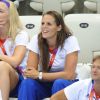 Laure Manaudou était ravie après la qualification pour la finale du 50 m nage libre de son frère Florent le 2 août 2012 à Londres
