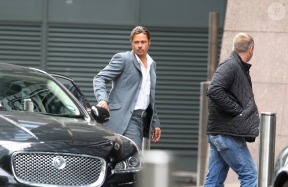 Brad Pitt, en plein tournage du film The Counselor, à Londres, le samedi 4 août 2012.