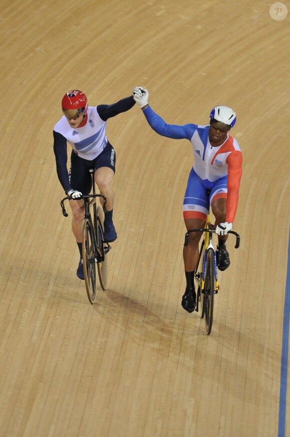 Grégroy Baugé, ici avec Jason Kenny, vaincu malheureux et médaillé d'argent en vitesse lors des Jeux olympiques de Londres le 6 août 2012