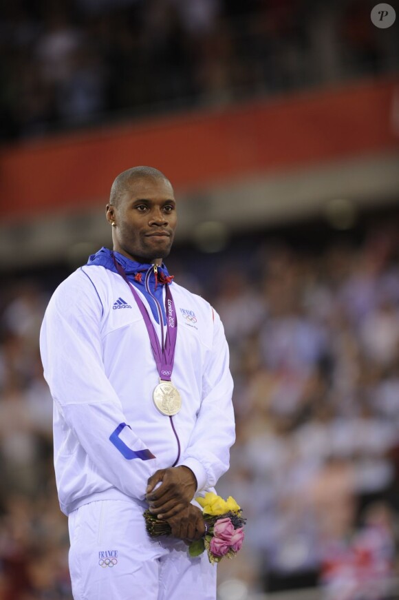 Grégroy Baugé, amer après avoir été médaillé d'argent en vitesse lors des Jeux olympiques de Londres le 6 août 2012
