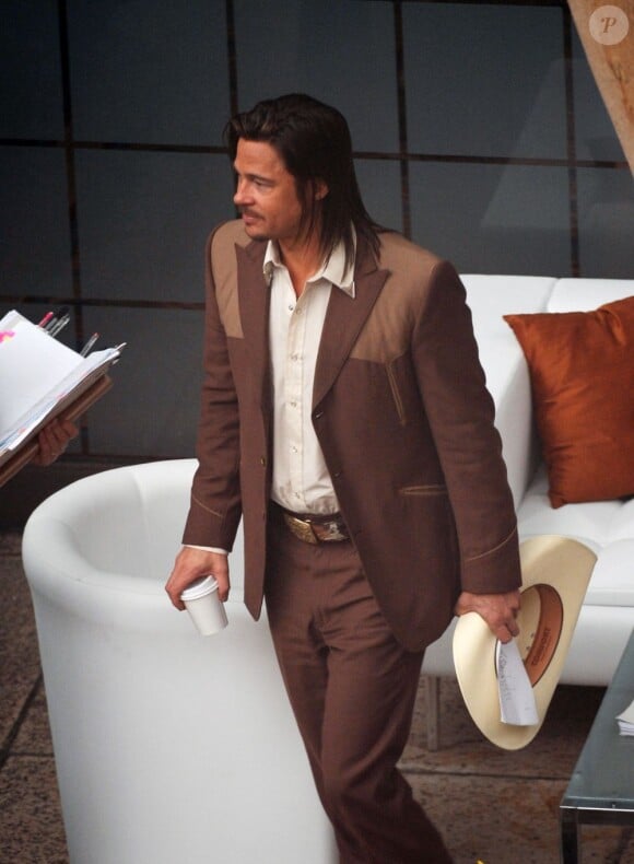 Brad Pitt sur le tournage de The Counselor à Londres le 31 juillet 2012