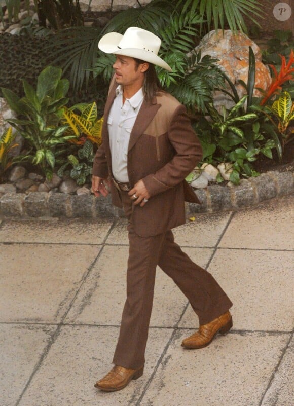 Brad Pitt sur le tournage de The Counselor à Londres le 31 juillet 2012