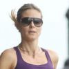 Heidi Klum fait son jogging avec son bodyguard à New York, le 11 août 2012