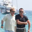  Elton John et son mari David Furnish : inséparables au Club 55 de Saint-Tropez le 13 août 2012 