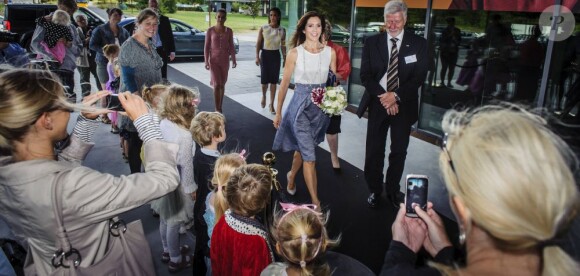 La princesse Mary de Danemark arrivant pour l'inauguration du campus de l'Université de Roskilde le 23 août 2012.
