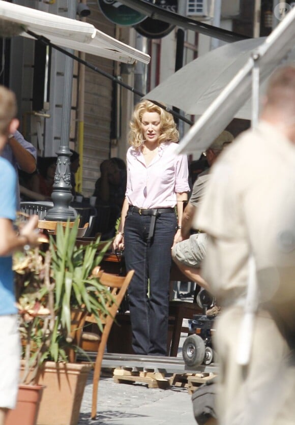 Sharon Stone et Andy Garcia sur le tournage de What About Love à Bucarest, le 23 août 2012.