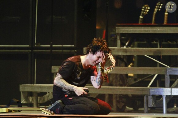 Green Day en concert au festival Rock en Seine, le 25 août 2012.