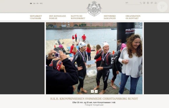 La princesse Mary de Danemark parée pour une course en eau libre autour de Christiansborg le 25 août 2012.