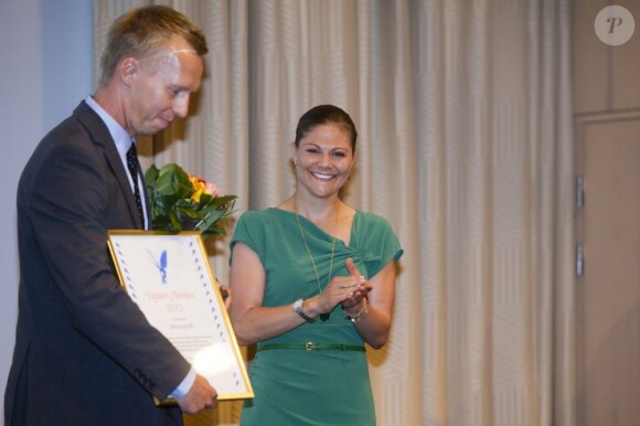 La princesse Victoria de Suède à la remise du Prix Hermes pour l'exportation, le 30 août 2012 à la Chambre de Commerce de Stockholm.
