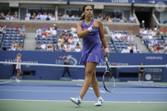 Marion Bartoli a livré un dur combat face à Maria Sharapova mais s'est finalement inclinée en quart de finale de l'US Open le 5 septembre 2012 à New York