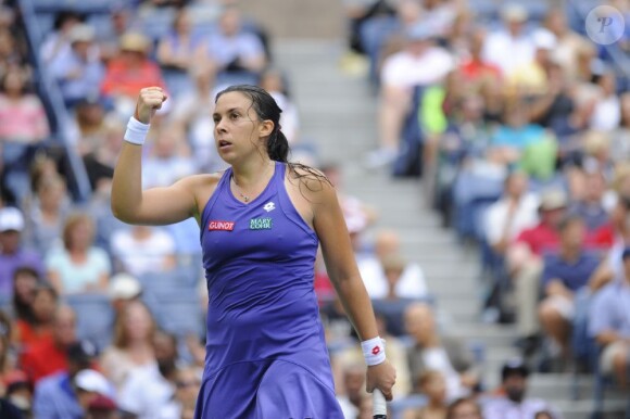 Marion Bartoli a livré un dur combat face à Maria Sharapova mais s'est finalement inclinée en quart de finale de l'US Open le 5 septembre 2012 à New York