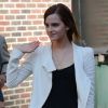 Emma Watson, ultra élégante, quitte le Ed Sullivan Theater après l'enregistrement de son passage sur le plateau du Late Show With David Letterman. New York, le 5 septembre 2012.