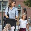 Sofia Copopla et ses filles Romy, 2 ans, et Cosima, 5 ans et demi, à New York le 7 septembre 2012