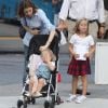 Sofia Copopla et ses filles Romy, 2 ans, et Cosima, 5 ans et demi, à New York le 7 septembre 2012