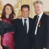 David Lynch et sa femme Emily Stofle en octobre 2007 à Paris, avec Nicolas Sarkozy.