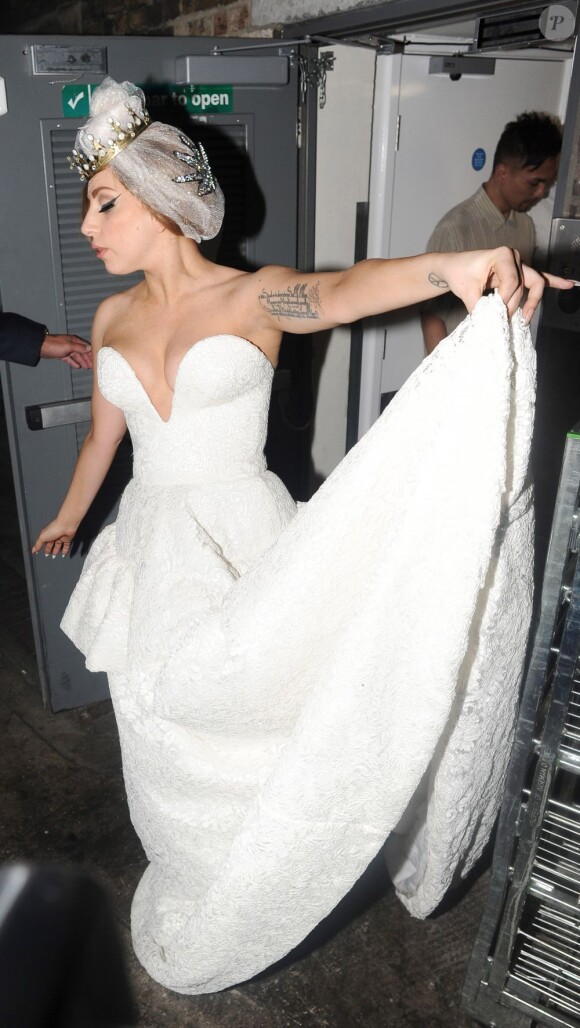 Lady Gaga à la sortie de The Arts Club à Mayfair, Londres, le 9 septembre 2012.