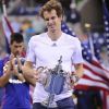 Andy Murray s'est imposé en finale de l'US Open face à Novak Djokovic (7-6 (12-10), 7-5, 2-6, 3-6, 6-2) le 10 septembre 2012 à New York