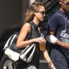 Jessica Alba se promène et prend le métro à Soho. New York, le 14 septembre 2012.
