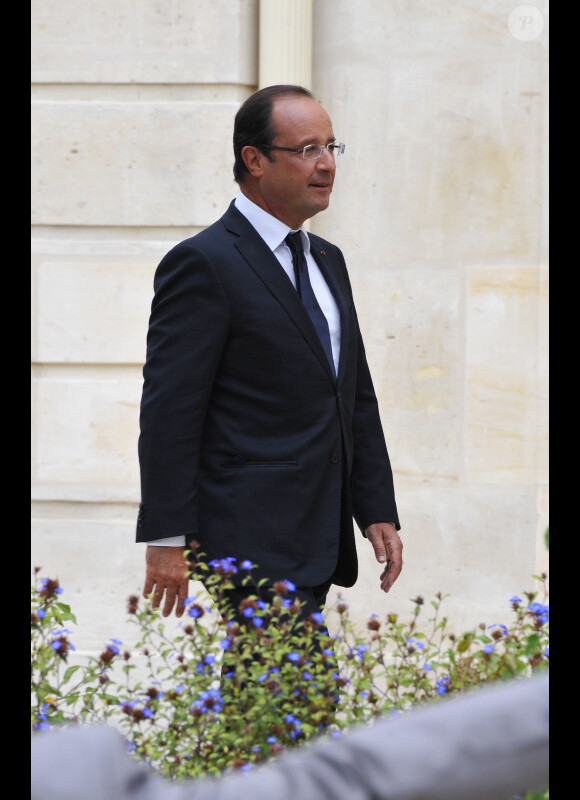 François Hollande - Réception à l'Elysée des médaillés olympiques et paralympiques de Londres, le 17 septembre 2012.