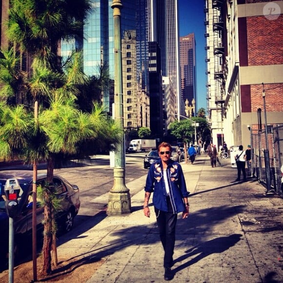 Johnny Hallyday immortalisé par Laeticia à Los Angeles, septembre 2012.