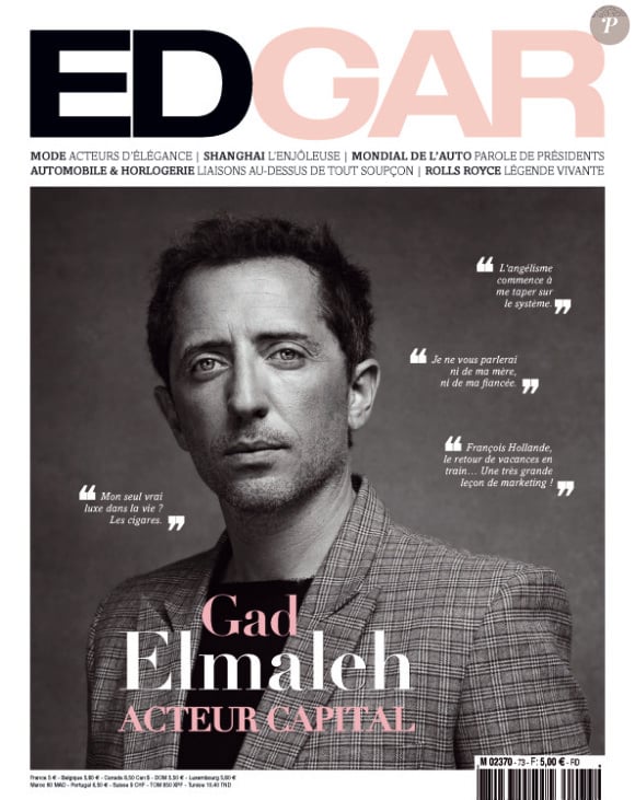 Couverture du magazine EDGAR du mois d'octobre 2012, avec Gad Elmaleh