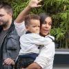 Alicia Keys et son fils Egypt à Londres, sortent du studio de Radio 1, le 26 septembre 2012