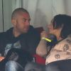 Émilie Nef Naf et son compagnon Jérémy Ménez, regards amoureux depuis les tribunes au match du Paris Saint-Germain face à Sochaux (2-0) le 29 septembre 2012