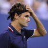 Roger Federer lors de son match face à Tomas Berdych à l'US Open 2012 le 5 septembre 2012 à New York