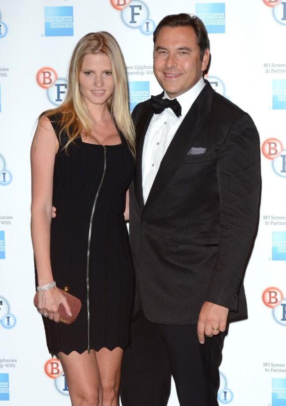 David Walliams avec son épouse le top Lara Stone le 28 août 2012.