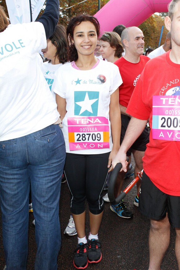 Aïda Touihri lors de la 10e édition de de la course Odyssea au profit de de la lutte contre le cancer du sein au château de Vincennes le 7 Octobre 2012