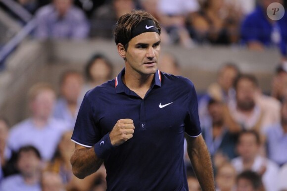 Roger Federer lors de son quart de finale de l'US Open le 5 septembre 2012 à New York