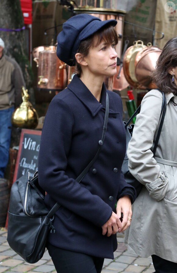 Sophie Marceau lors des funérailles du réalisateur Claude Pinoteau à Montmartre à Paris le 11 octobre 2012