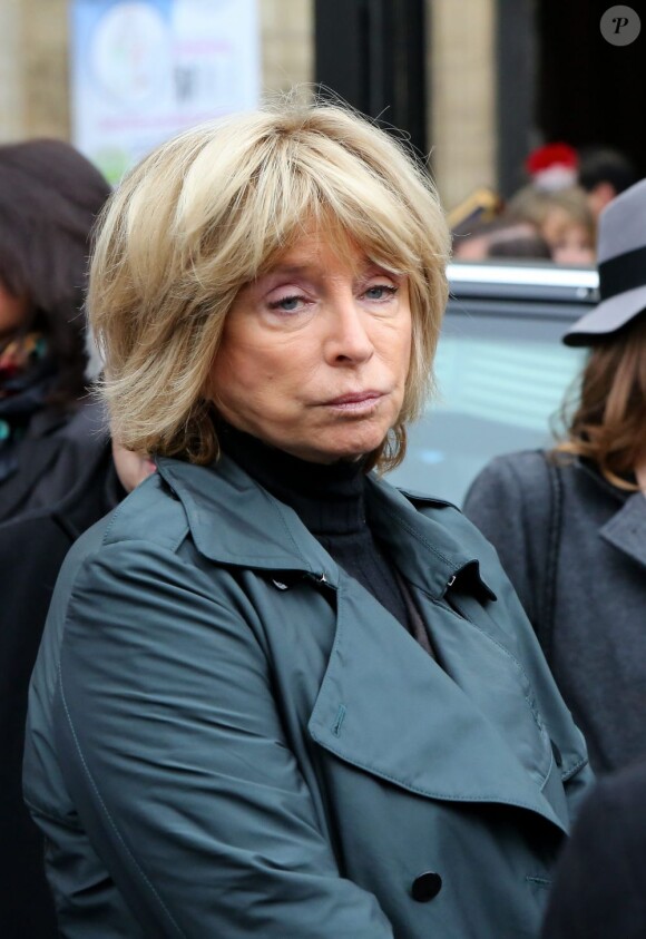Danièle Thompson lors des funérailles du réalisateur Claude Pinoteau à Paris le 11 octobre 2012