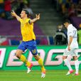 Zlatan Ibrahimovic lors de l'Euro 2012 lors du match Suède-France à Kiev le 19 juin 2012