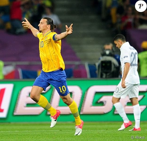 Zlatan Ibrahimovic lors de l'Euro 2012 lors du match Suède-France à Kiev le 19 juin 2012