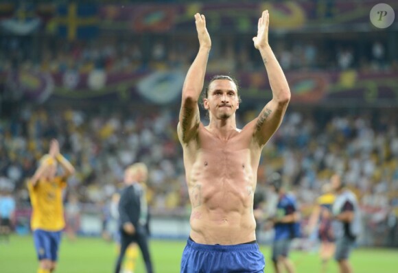 Zlatan Ibrahimovic lors de l'Euro 2012 lors du match Suède-France à Kiev le 19 juin 2012