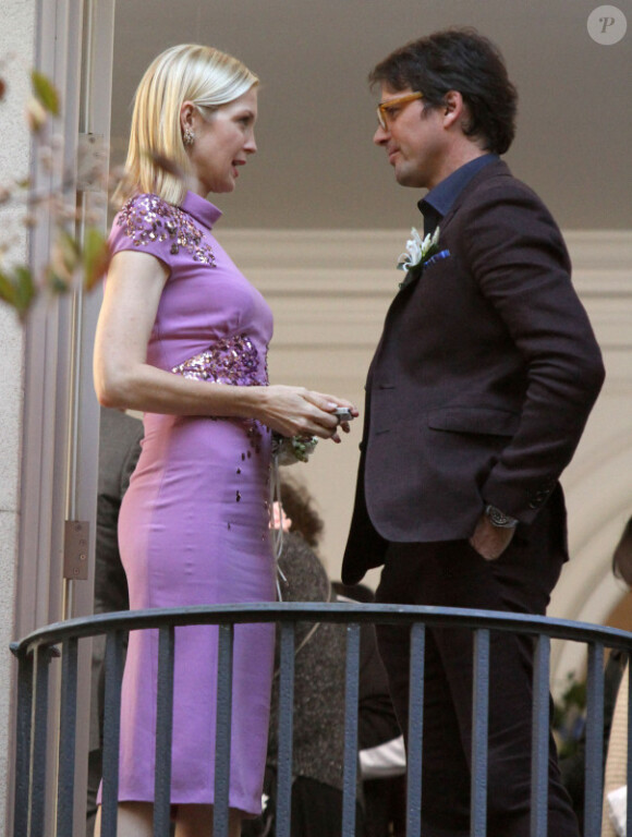 Kelly Rutherford et Matthew Settle sur le tournage de la série Gossip Girl à New York, le 16 octobre 2012
