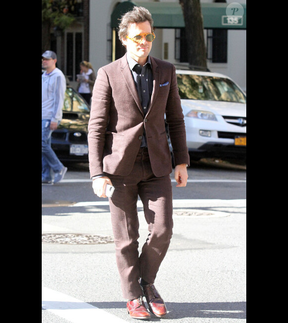 Matthew Settle lors du tournage de la série Gossip Girl à New York, le 16 octobre 2012