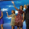 Barack Obama, sa femme Michelle et leurs filles Sasha et Malia lors de la convention nationale démocrate au Times Warner Cable Arena de Charlotte le 6 septembre 2012