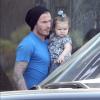 David Beckham et sa fille Harper à Los Angeles le 25 septembre 2012.