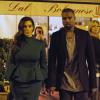 Kim Kardashian et Kanye West, main dans la main à la sortie du restaurant Dal Bolognese à Rome. Le 18 octobre 2012.