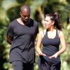 Exclusif - Kim Kardashian and Kanye West font du sport à Los Angeles, le 10 août 2012.