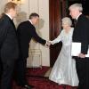 La reine Elizabeth II et son époux le duc d'Edimbourg au Royal Opera House le 30 octobre 2012 pour le gala Our Extraordinary World au profit de la Royal Opera House Foundation, un événement dans le cadre du jubilé de diamant.