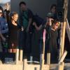 Natalie Portman et Holly Hunter sur le tournage de film provisoirement sans titre de Terrence Malick, à Austin au Texas le 3 Octobre 2012.