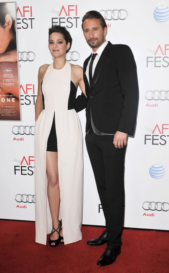 Marion Cotillard et Matthias Schoenaerts lors de la présentation du film De rouille et d'os dans le cadre du festival de l'American Film Institute à Los Angeles le 5 novembre 2012