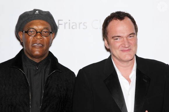 Samuel L. Jackson et Quentin Tarantino au Hilton de New York le 1er décembre 2010