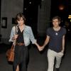 Keira Knightley et son fiancé James Righton à la sortie d'un restaurant à Londres le 31 mai 2012.