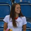 Laure Manaudou lors de la victoire de son frère Florent Manaudou en finale du 50 mètres nage libre aux Jeux olympiques le 3 août 2012