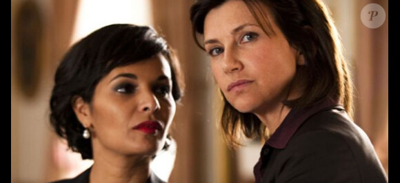 Saïda Jawad et Florence Pernel, respectivement dans les rôles de Rachida Dati et Cécilia Attias, dans le film La Conquête