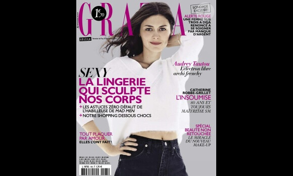 Audrey Tautou en couverture du magazine Grazia du 9 novembre 2012